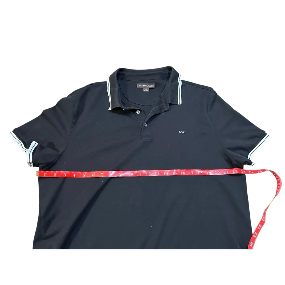 Men's Michael Kors Black & White Polo Shirt XL - Picture 5 of 7